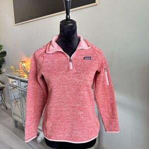 Patagonia Women’s Heathered Pink Quarter-Zip Pullover